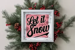 Retro Let It Snow Christmas Png Product Image 3