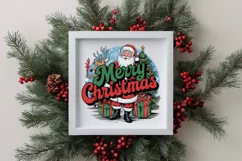 Retro Merry Christmas Clipart PNG Product Image 4