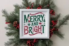 Retro Merry and Bright Christmas Png Product Image 4