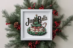 Jingle Bells Christmas Tree Cake PNG Sublimation File Product Image 4