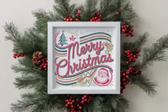 Retro Merry Christmas Clipart PNG Product Image 4