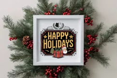 Retro Happy Holidays Clipart PNG Product Image 1