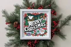 Retro Merry Christmas Clipart PNG Product Image 3