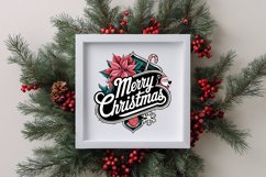 Merry Christmas Poinsettia PNG Product Image 4
