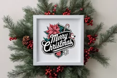 Merry Christmas Poinsettia PNG Product Image 4
