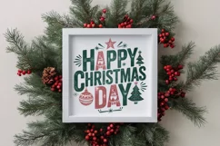 Retro Happy Christmas Day Png Product Image 1