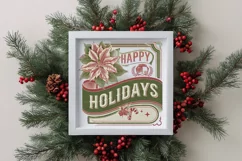 Retro Happy Holidays Clipart PNG Product Image 3