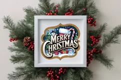 Merry Christmas Engraved Christmas Design PNG Sublimation Product Image 1