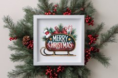 colorful Merry Christmas Png Product Image 1