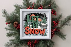 Retro Let It Snow Christmas Png Product Image 3