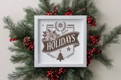 Retro Happy Holidays Clipart PNG Product Image 1
