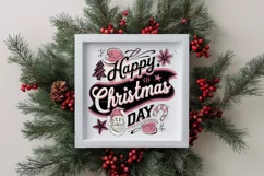 Retro Happy Christmas Day Christmas Png Product Image 4