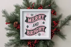 Retro Merry and Bright Christmas Png Product Image 4