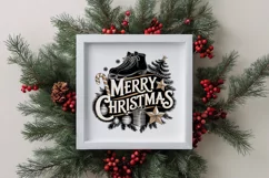 Merry Christmas Ice Skates Png Product Image 1