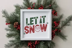 Retro Let It Snow Clipart PNG Product Image 4