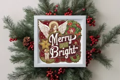 Retro Merry and Bright Christmas Png Product Image 1