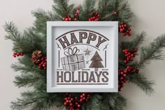 Retro Happy Holidays Clipart PNG Product Image 4