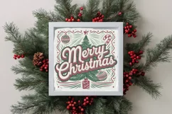 Merry Christmas Retro Illustration PNG Sublimation Product Image 3