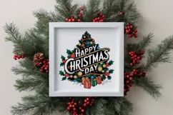 Retro Happy Christmas Day Png Product Image 4