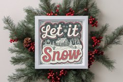 Retro Let It Snow Christmas Png Product Image 4
