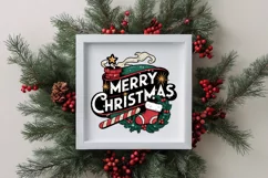 Retro Merry Christmas Clipart PNG Product Image 4