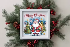 Santa Engraved Christmas Design PNG Sublimation Digital Product Image 1