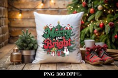 Retro Merry and Bright Christmas Png Product Image 1