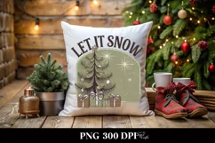 Retro Let It Snow Clipart PNG Product Image 4