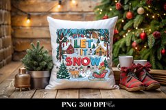 Retro Let It Snow Christmas Png Product Image 1