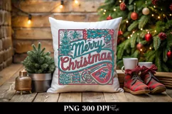 Retro Merry Christmas Clipart PNG Product Image 5