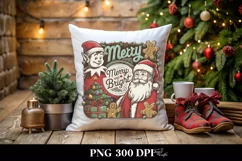 Retro Merry and Bright Chrismas Png Product Image 1