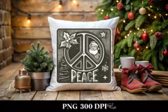 Peace Christmas Vibrant Retro PNG Product Image 1