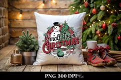 Retro Small Town Christmas Snow Man Png Product Image 4