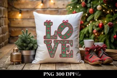 Retro Love Christmas Illustration Png Product Image 1