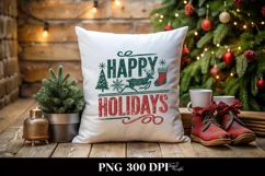 Retro Happy Holidays Reindeer Png Product Image 4