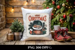 Retro Merry Christmas Snow Globe Png Product Image 4