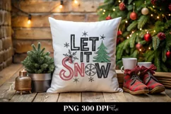 Let It Snow Christmas File PNG Sublimation File Digital Product Image 1