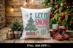 Retro Let It Snow Clipart PNG Product Image 4