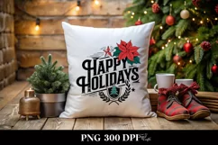 Retro Happy Holidays Clipart PNG Product Image 1