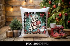Let It Snow Retro Christmas Png Product Image 4