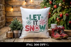 Retro Let It Snow Christmas PNG Product Image 5