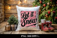 Retro Let It Snow Christmas Png Product Image 4