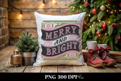Retro Merry and Bright Christmas Png Product Image 4