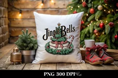 Jingle Bells Christmas Tree Cake PNG Sublimation File Product Image 5