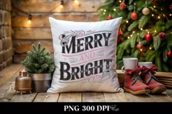 Retro Merry and Bright Christmas Png Product Image 4