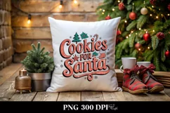 Retro Cookies for Santa Christmas Png Product Image 1