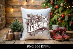 Peace Watercolor Poinsettia Png Product Image 4
