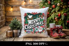 Retro Merry Christmas Clipart PNG Product Image 4