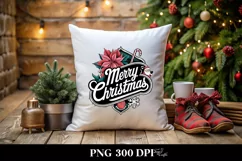 Merry Christmas Poinsettia PNG Product Image 1