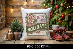 Retro Happy Holidays Clipart PNG Product Image 4